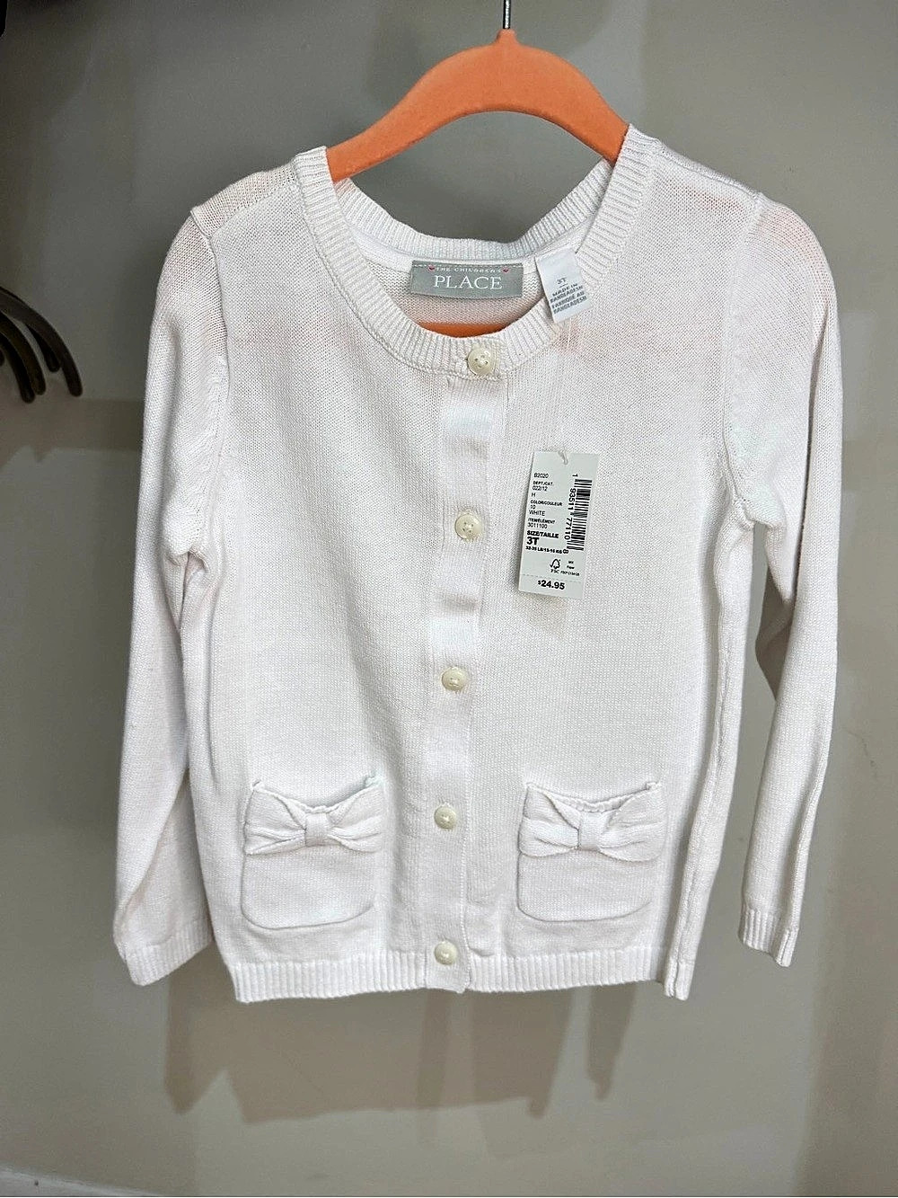 NWT The Children's Place Toddler Girls Bow Pocket Cardigan Bow Pocket Cardigan 3